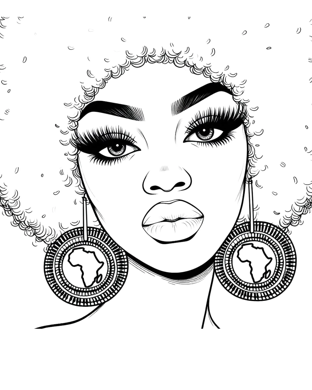 Afro Beauty- (Sketch Art) Screen Print Transfer - Image 2