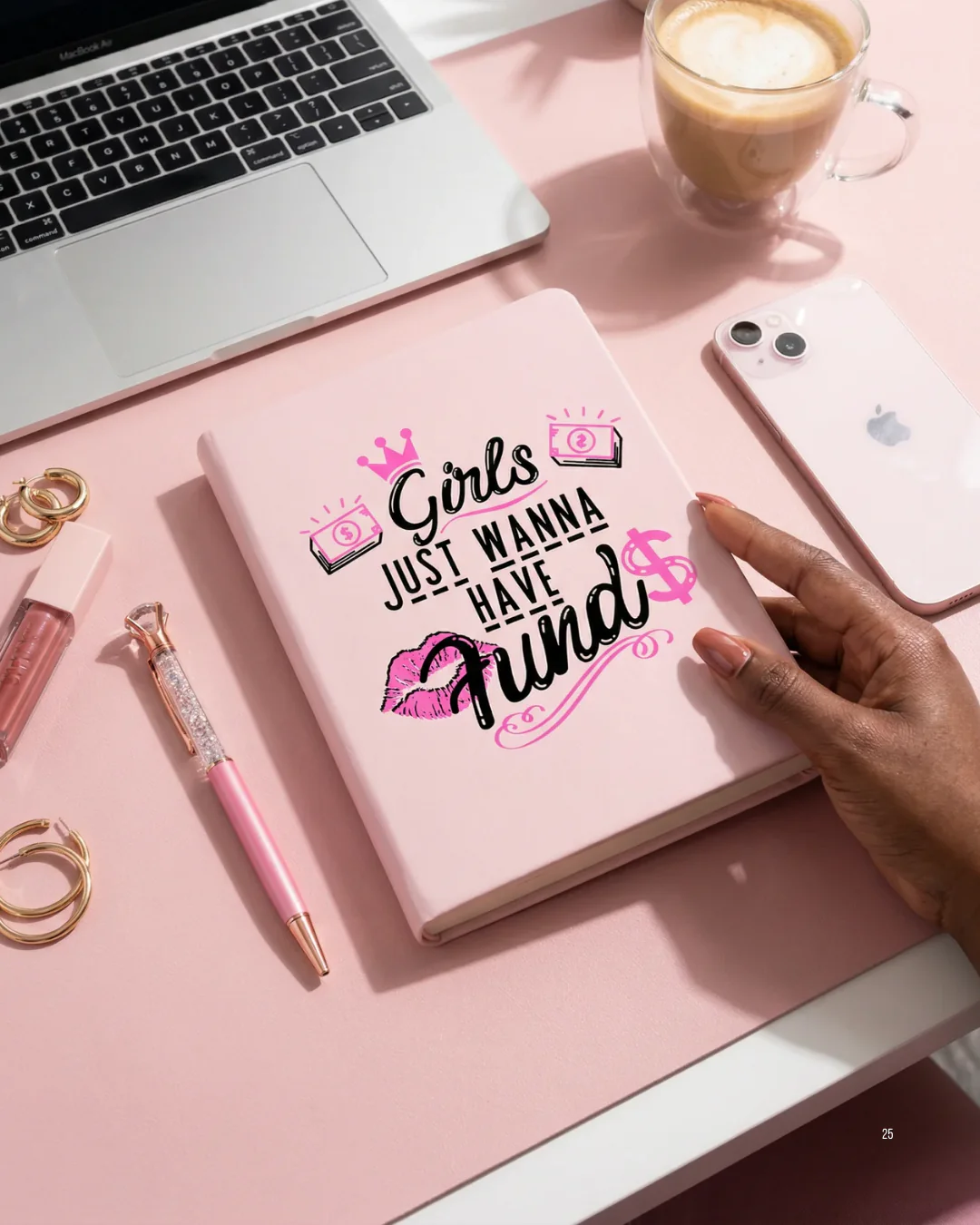 UV DTF Planner/Tumbler Cover Decal- Girls Just Want To Have Funds - Image 2